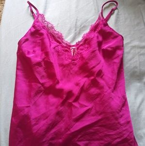 Victorias secret hot pink silk pj top